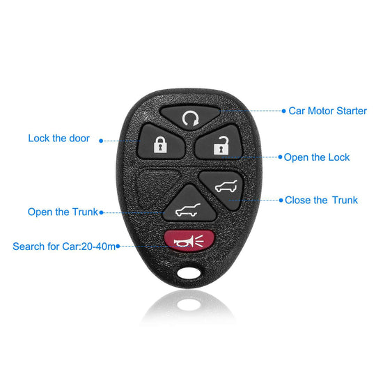 CA_ChevyKeylessRemote(2Pcs)_GPCT15052 Keyless Entry Car Key Remote Key Fob Case Button Pad Replacement for TAHOE Chevy 2007-2014 OUC60270 OUC60221