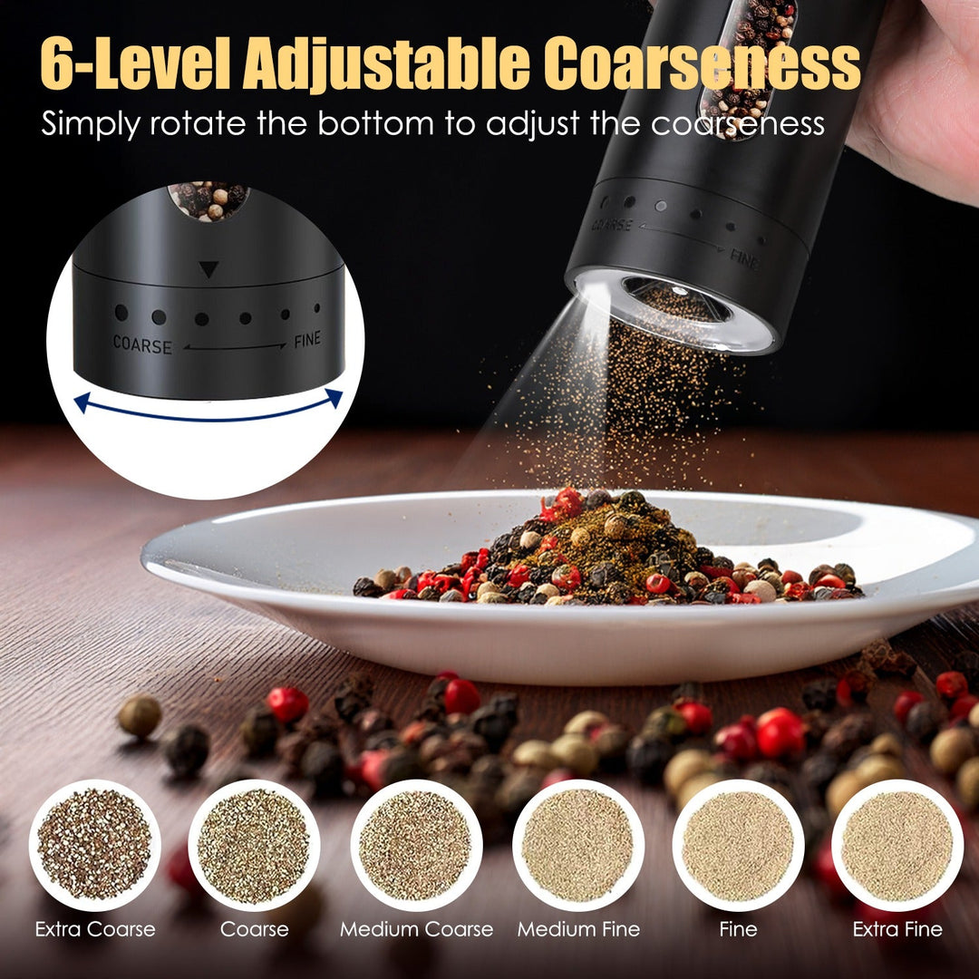 USB Rechargeable Pepper Mill – Adjustable Coarseness & LED Light