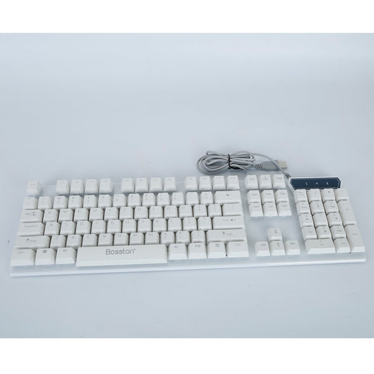 104-Key Wired Gaming Keyboard Mouse Set Colorful Backlit Gaming Keyboard w/ RGB Colorful 1000 DPI Gaming Mouse