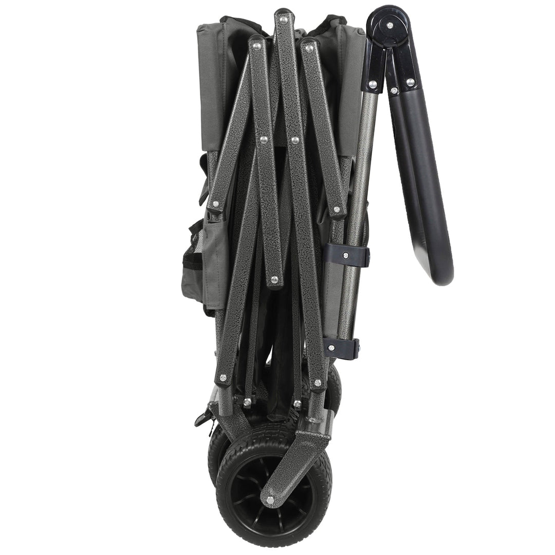 Folding Wagon Cart with Bench Seat & Canopy, 500lbs Capacity