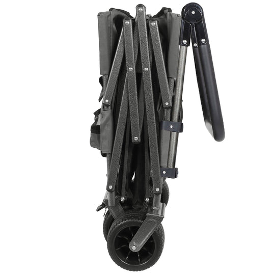 Folding Wagon Cart with Bench Seat & Canopy, 500lbs Capacity