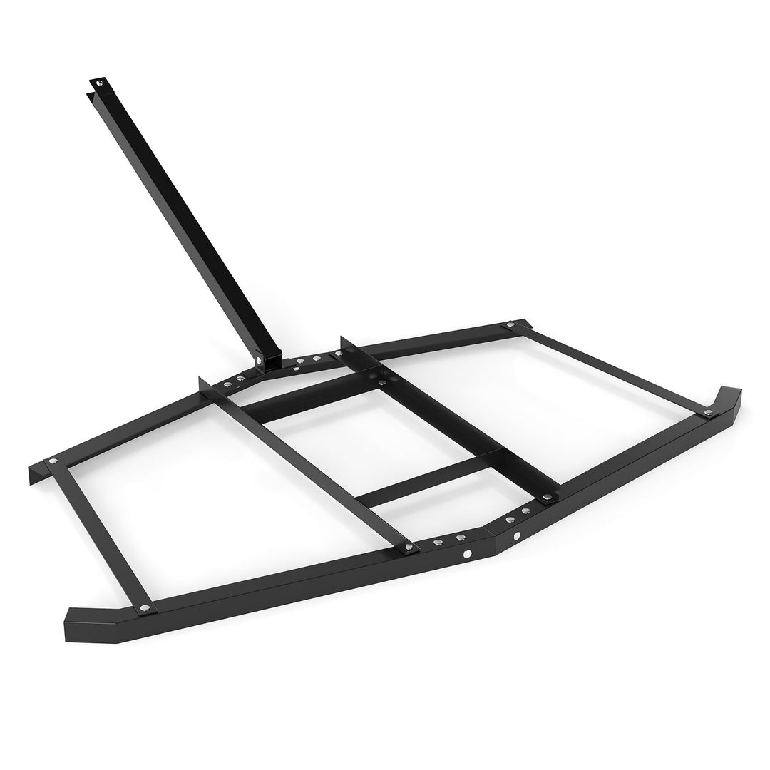 74 inch Wide Driveway Drag Tow Behind Landscape Leveling Rake with Reinforced Bars-Black