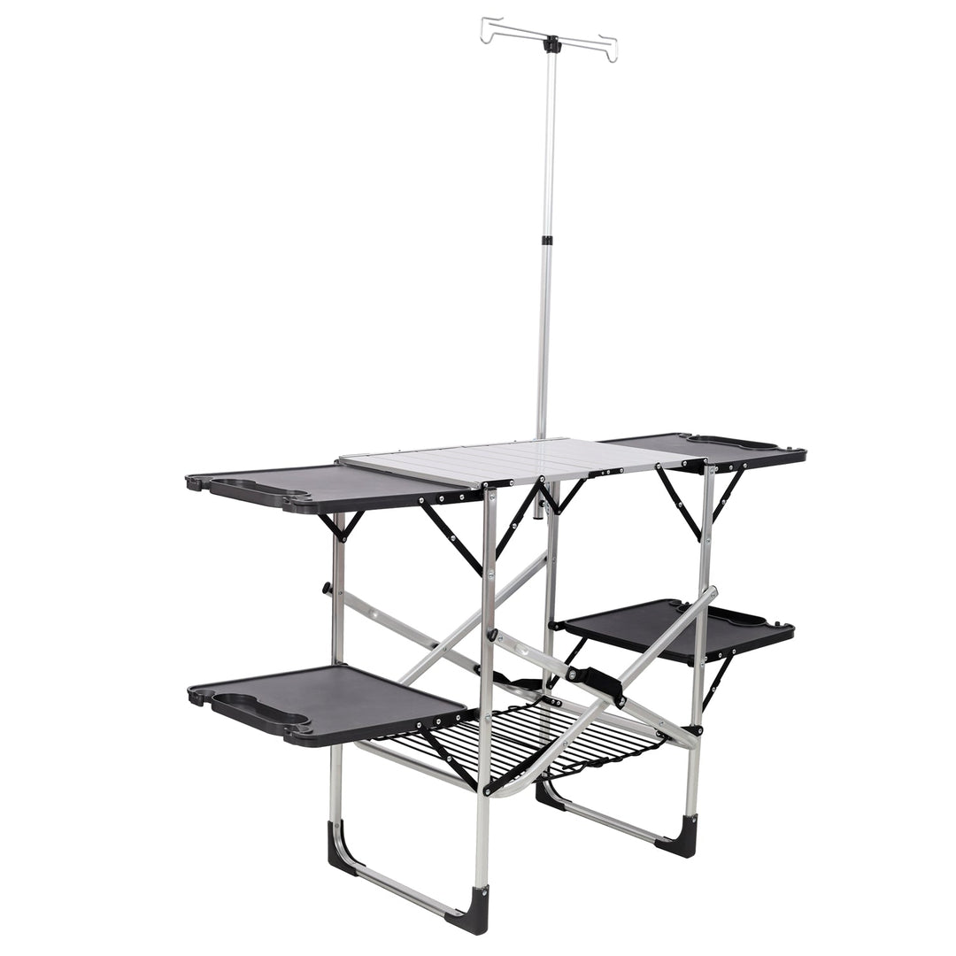 Folding Camping Kitchen Table with Heat-Resistant Top