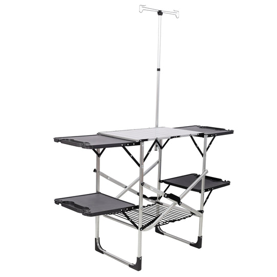 Folding Camping Kitchen Table with Heat-Resistant Top