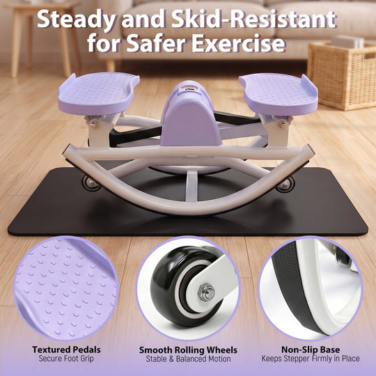 Compact Swing Stepper with Resistance Bands & LCD Monitor