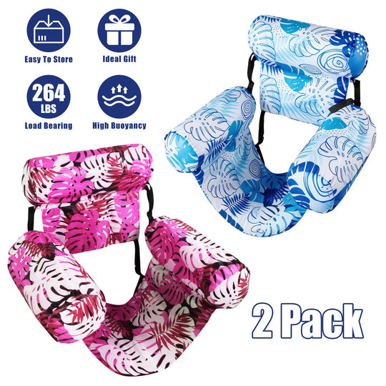 2 Pack Inflatable Pool Floats for Adult Inflatable Hammocks Floating Lounge Chairs for Party Summer Water Beach Lake Fun