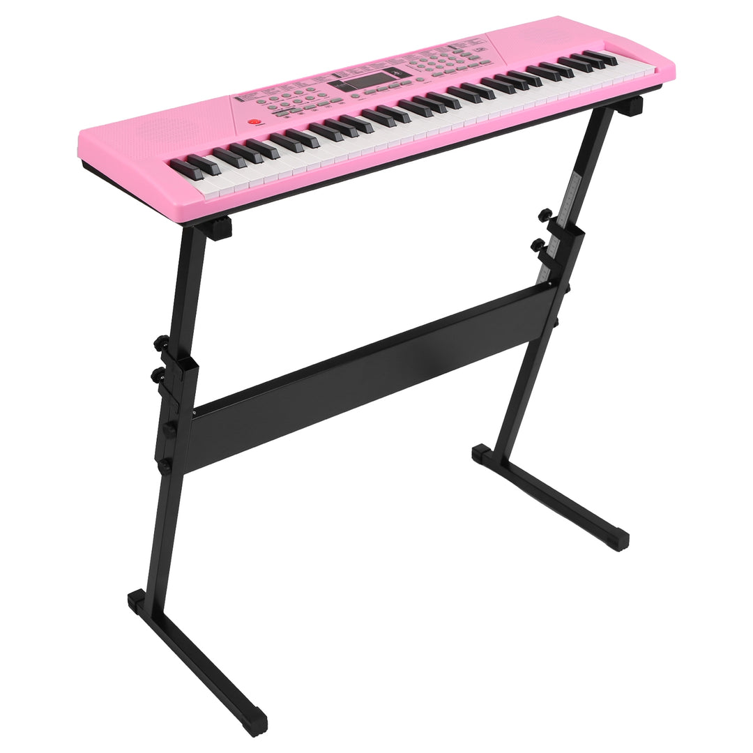 61 Keys Digital Music Keyboard Electric Piano Electronic Musical Instrument Kids Learning Keyboard with Microphone Stand for 3-12 Year Old Kids Girls