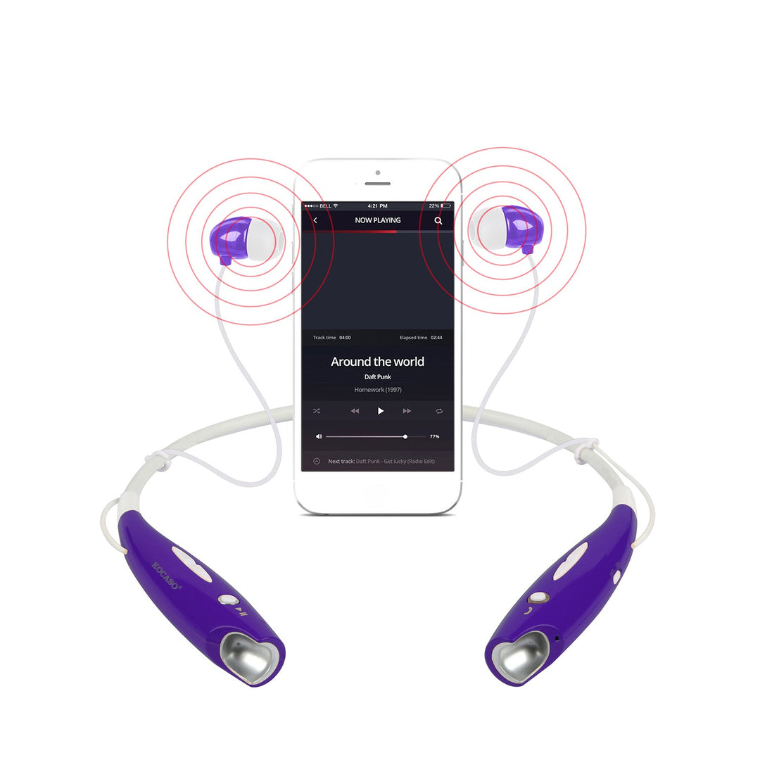 KOCASO Wireless Sports Stereo Hands Free Headset for Phone and Tablet