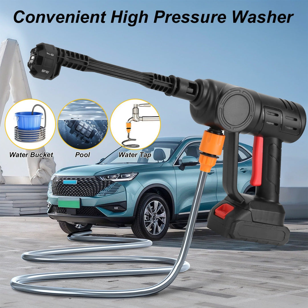Cordless Pressure Washer With 6 In 1 Nozzle Portable Electric Power Washer High Pressure Water Sprayer 1000PSI Car Washer Cleaner with 6000mAh 21V Rec