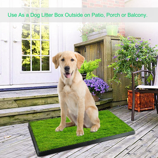 Dog Potty Training Artificial Grass Pad Pet Cat Toilet Trainer Mat Puppy Loo Tray Turf For Small Medium Dogs Indoor Outdoor Use
