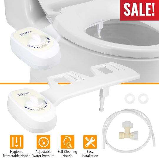 Bidet Fresh Water Spray No Electric Mechanical Bidet Toilet Seat Attachment Adjustable Water Pressure