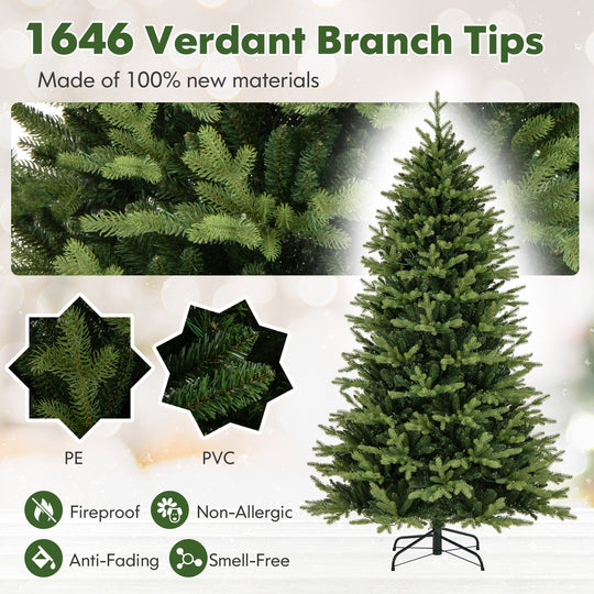5 Feet Artificial Xmas Tree Hinged with 11 Lighting Modes and Remote Control
