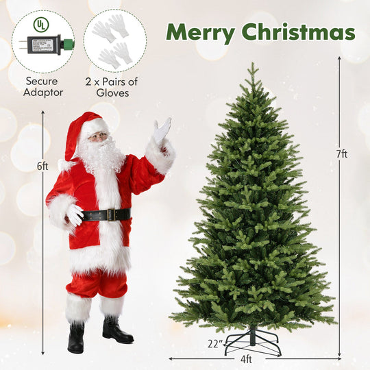 5 Feet Artificial Xmas Tree Hinged with 11 Lighting Modes and Remote Control