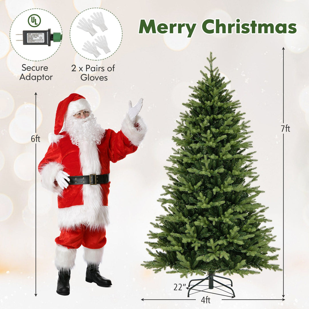 5 Feet Artificial Xmas Tree Hinged with 11 Lighting Modes and Remote Control
