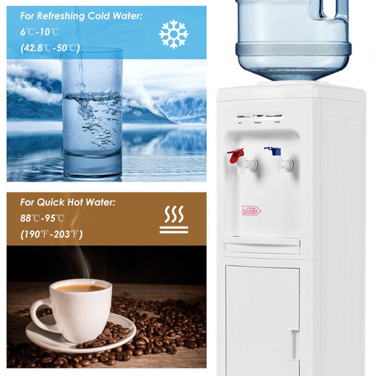 5-Gallon Hot & Cold Water Dispenser with Child Safety Lock