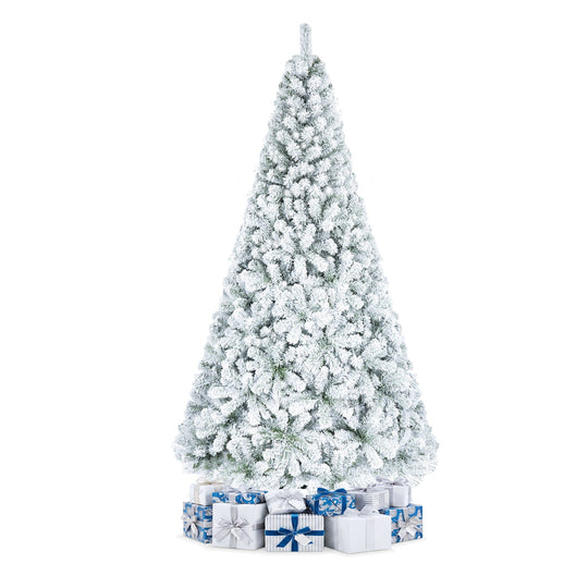 Snow-Flocked Artificial Christmas Tree 9 ft with Metal Stand