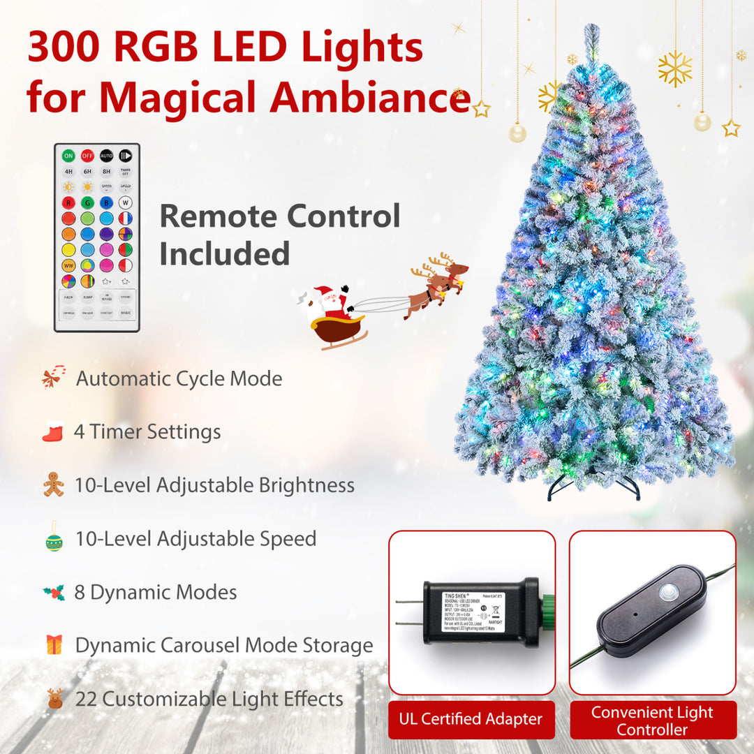 7.5/6 FT Smart Pencil Christmas Tree with APP Remote & RGB Lights and Music Sync-6FT