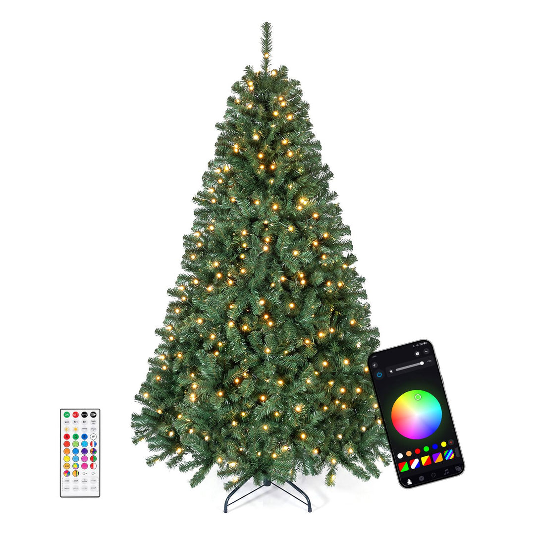 7.5/6 FT Smart Pencil Christmas Tree with Remote APP & RGB Lights Music Sync-6FT