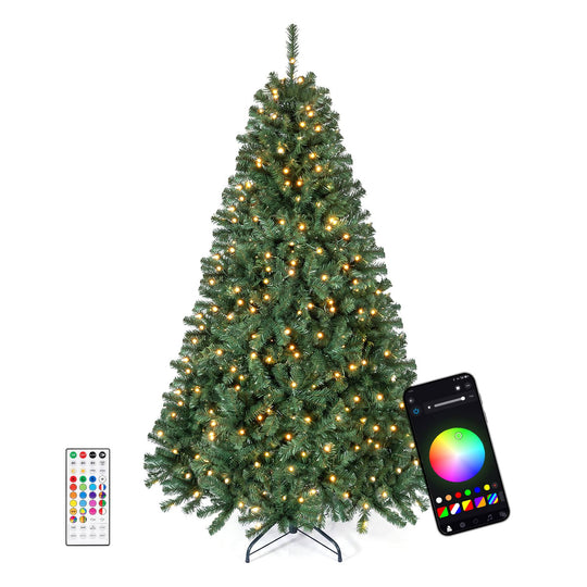 7.5/6 FT Smart Pencil Christmas Tree with Remote APP & RGB Lights Music Sync-6FT