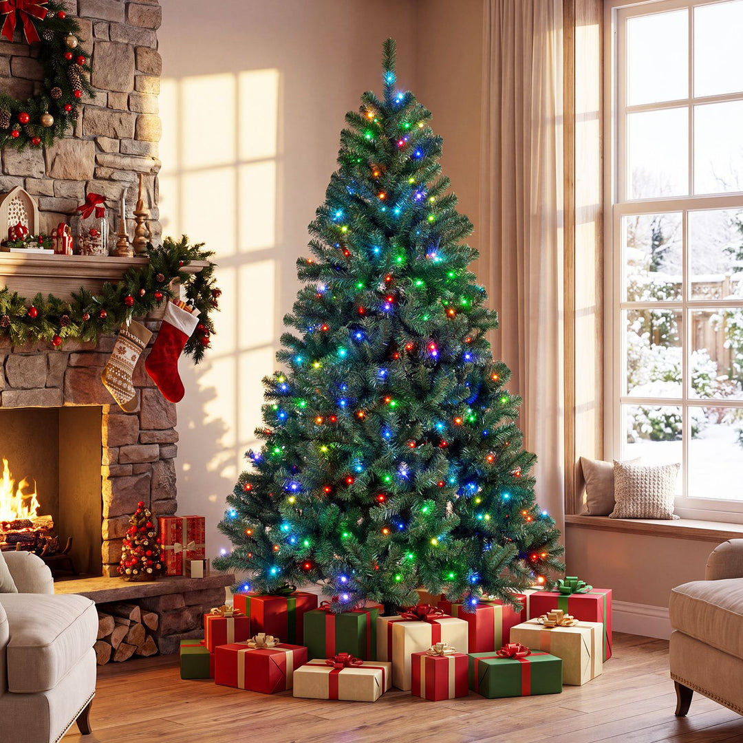 7.5/6 FT Smart Pencil Christmas Tree with Remote APP & RGB Lights Music Sync-6FT