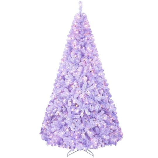 6 FT Light Purple Pre-Lit Peacock Blue Christmas Tree with 250 Warm White LED Lights