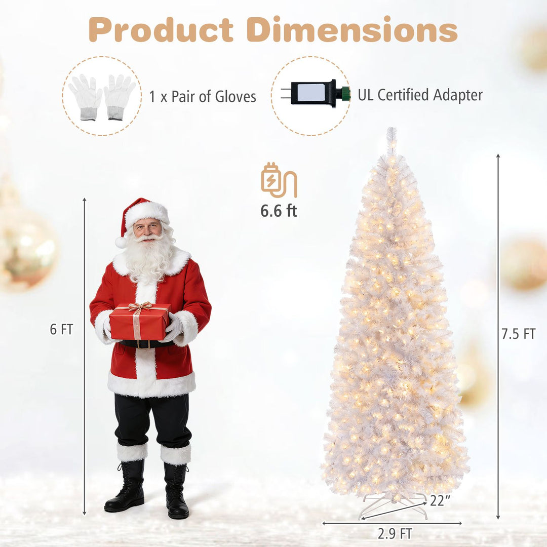 7.5 FT Smart Pencil Christmas Tree with Remote and APP