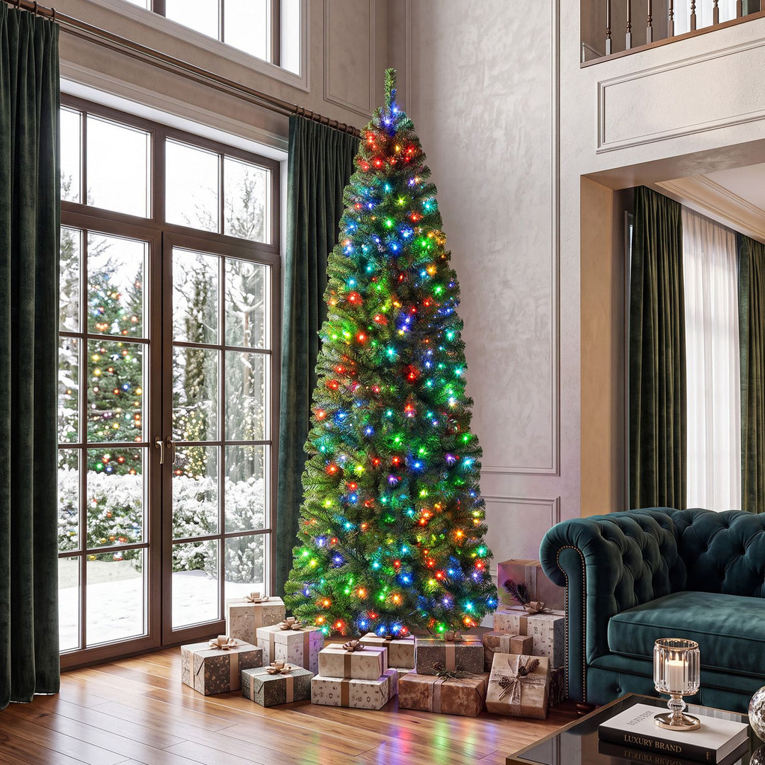 6.3 FT Smart Pencil Christmas Tree with Pre-Lit RGB LED Lights