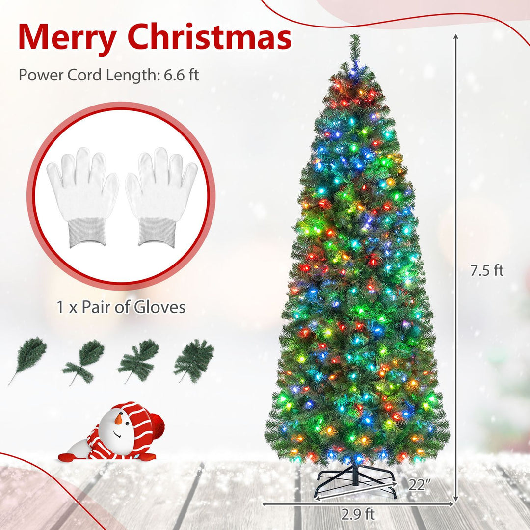 6.3 FT Smart Pencil Christmas Tree with Pre-Lit RGB LED Lights