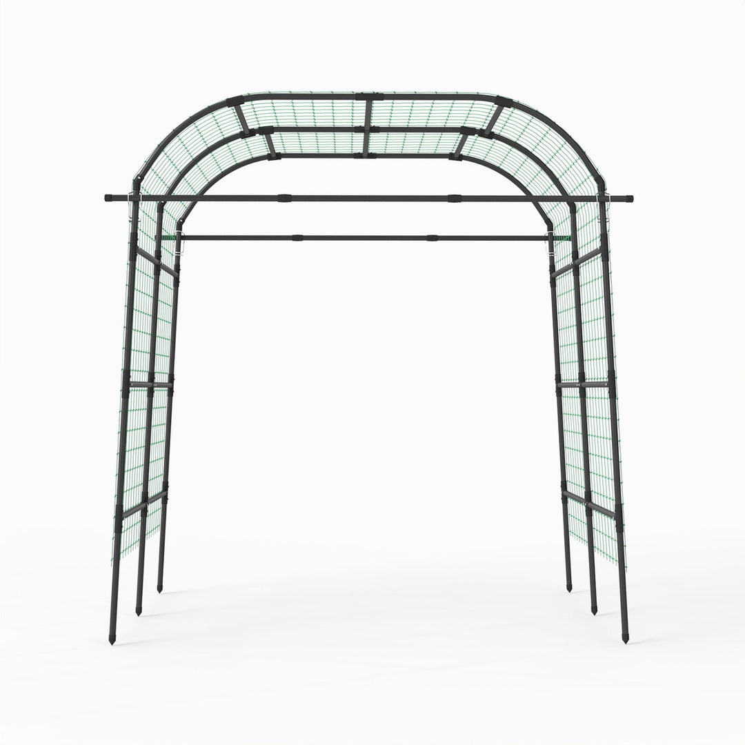 7.5 FT Tall Metal Garden Arch Trellis for Climbing Plants Outdoor
