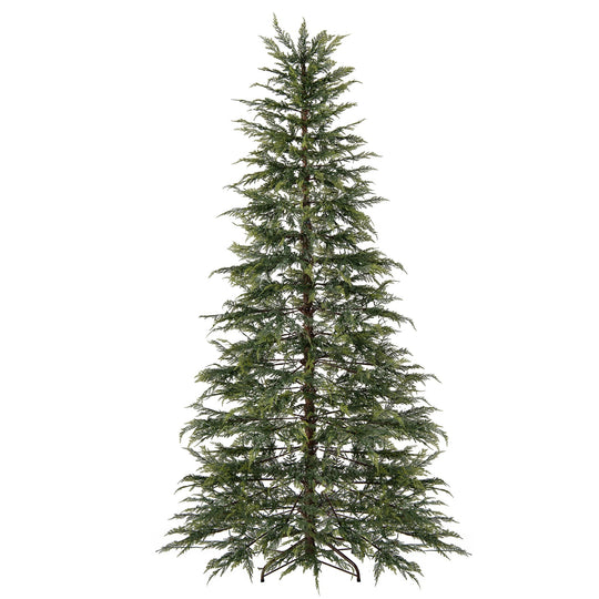 7.5 Feet Artificial Christmas Tree with Branch Tips and Colorful LED Lights