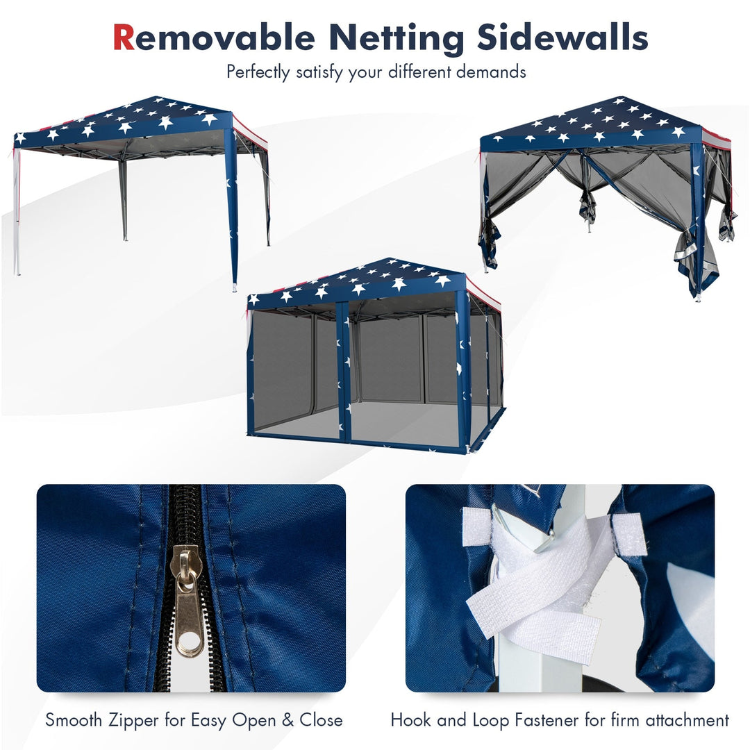10 FT x 10 FT Pop-Up Canopy Tent Easy Setup Instant Folding Shelter with Mesh Netting