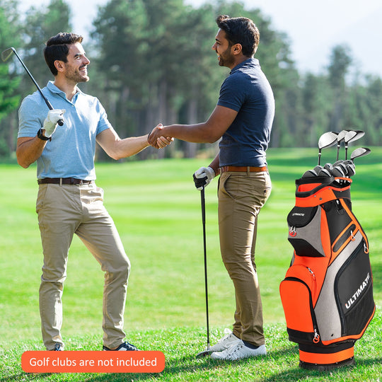 10.5 Inch Golf Stand Bag with 14 Way Dividers and 7 Zippered Pockets