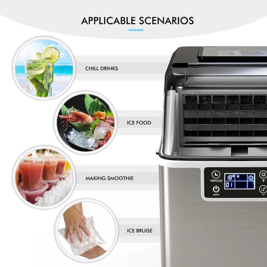 Portable Ice Maker with Scoop & Basket