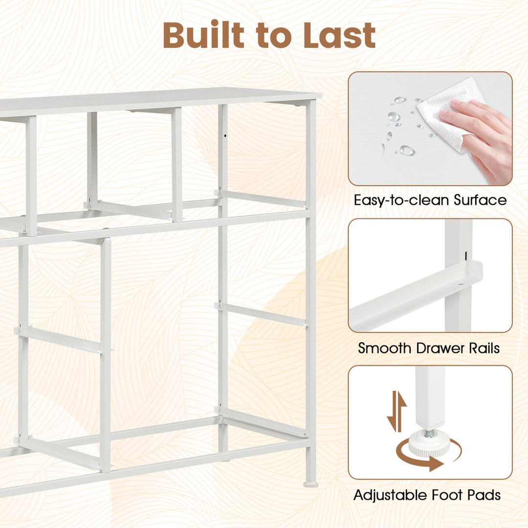 7-Drawer Wide Dresser with Fabric Drawers for Bedroom