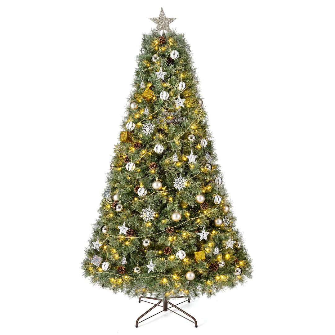 6 Artificial Christmas Tree Hinged Fully-Decorated with 238/360/524 Blossom Pine Needles