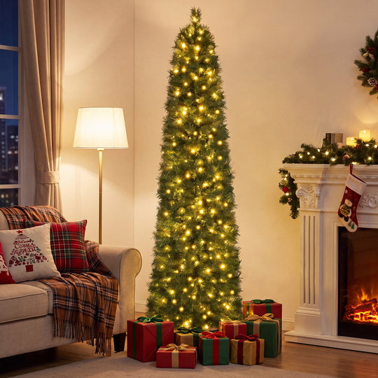 8 FT Artificial Pine Christmas Tree with 575 Branch Tips