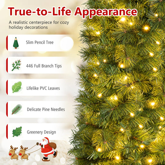 8 FT Artificial Pine Christmas Tree with 575 Branch Tips