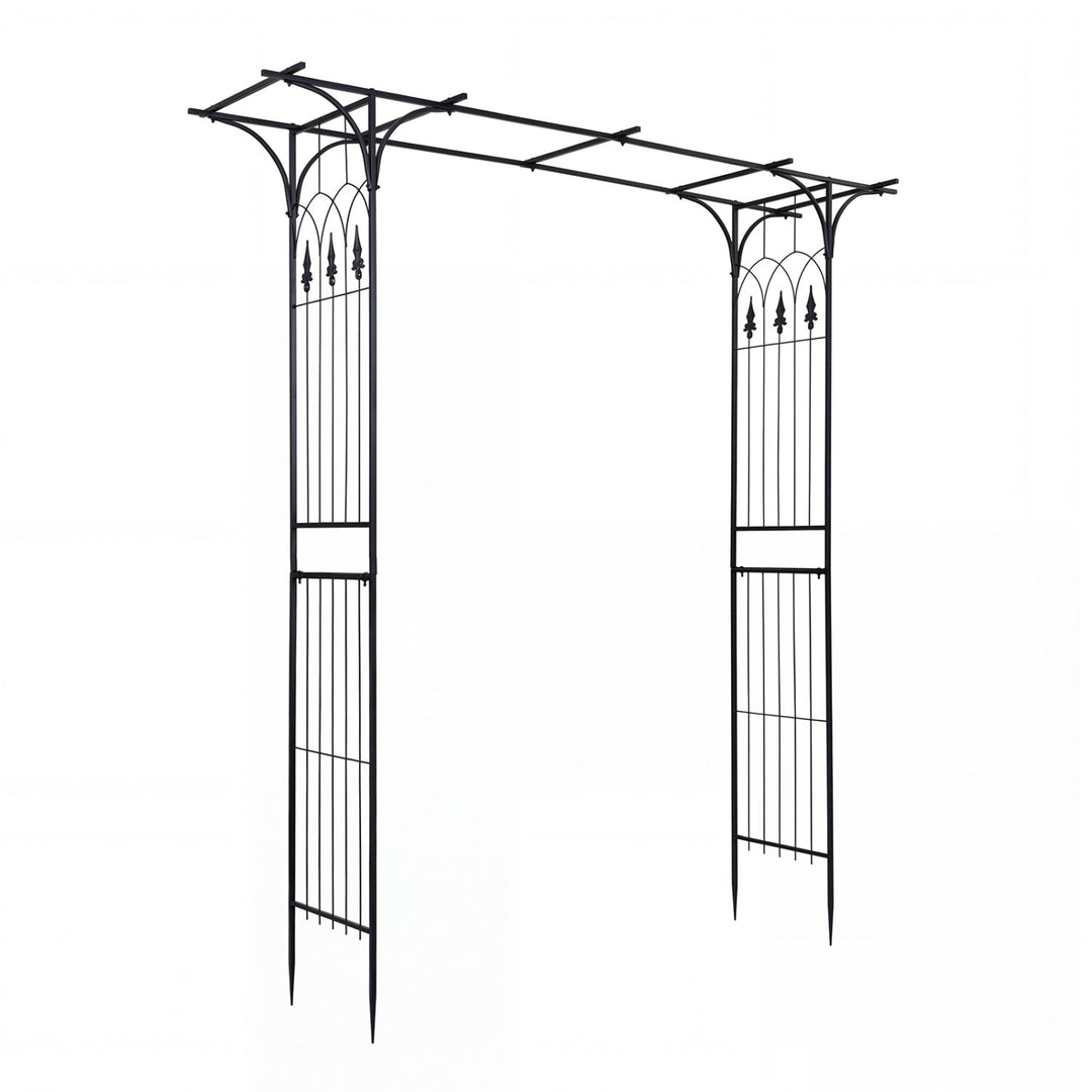 7 FT Garden Arch Arbor with Flat Top Design for Climbing Plants