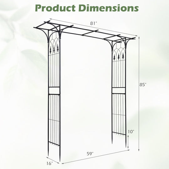7 FT Garden Arch Arbor with Flat Top Design for Climbing Plants
