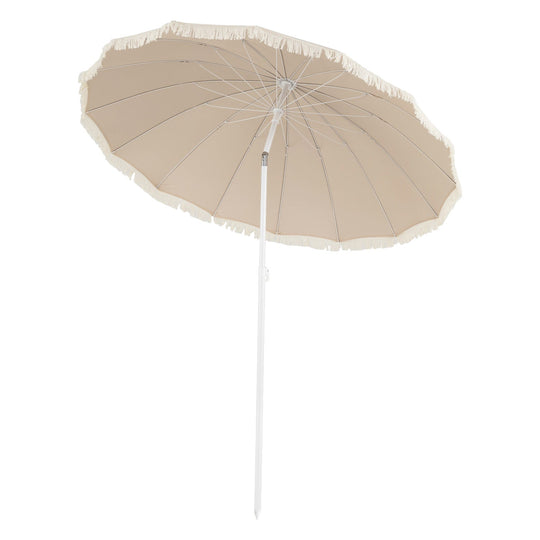 7 FT Patio Umbrella with Fringe Boho Tassel Umbrella for Outdoor Beach Garden Poolside