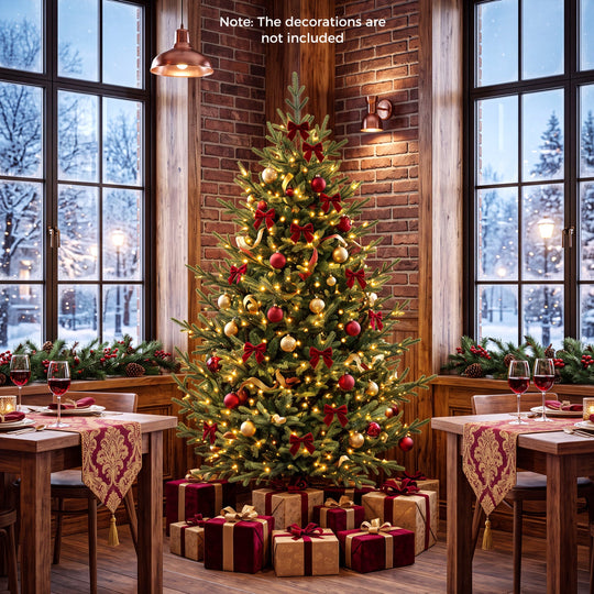 6 FT Pre-Lit Artificial Christmas Tree with 240 LED Lights