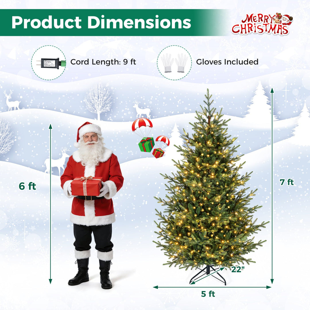 6 FT Pre-Lit Artificial Christmas Tree with 240 LED Lights