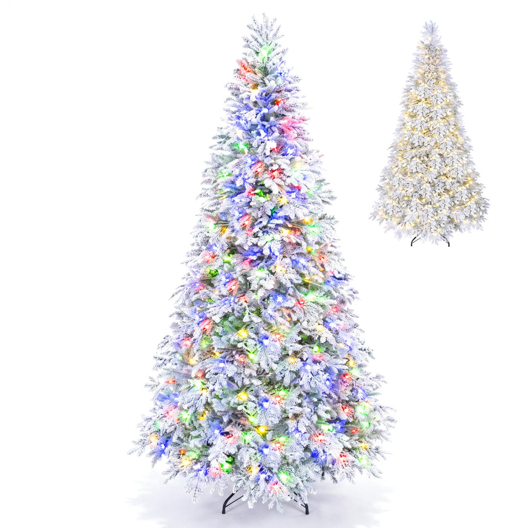 6 FT Pre-Lit Flocked Christmas Tree with LED Lights