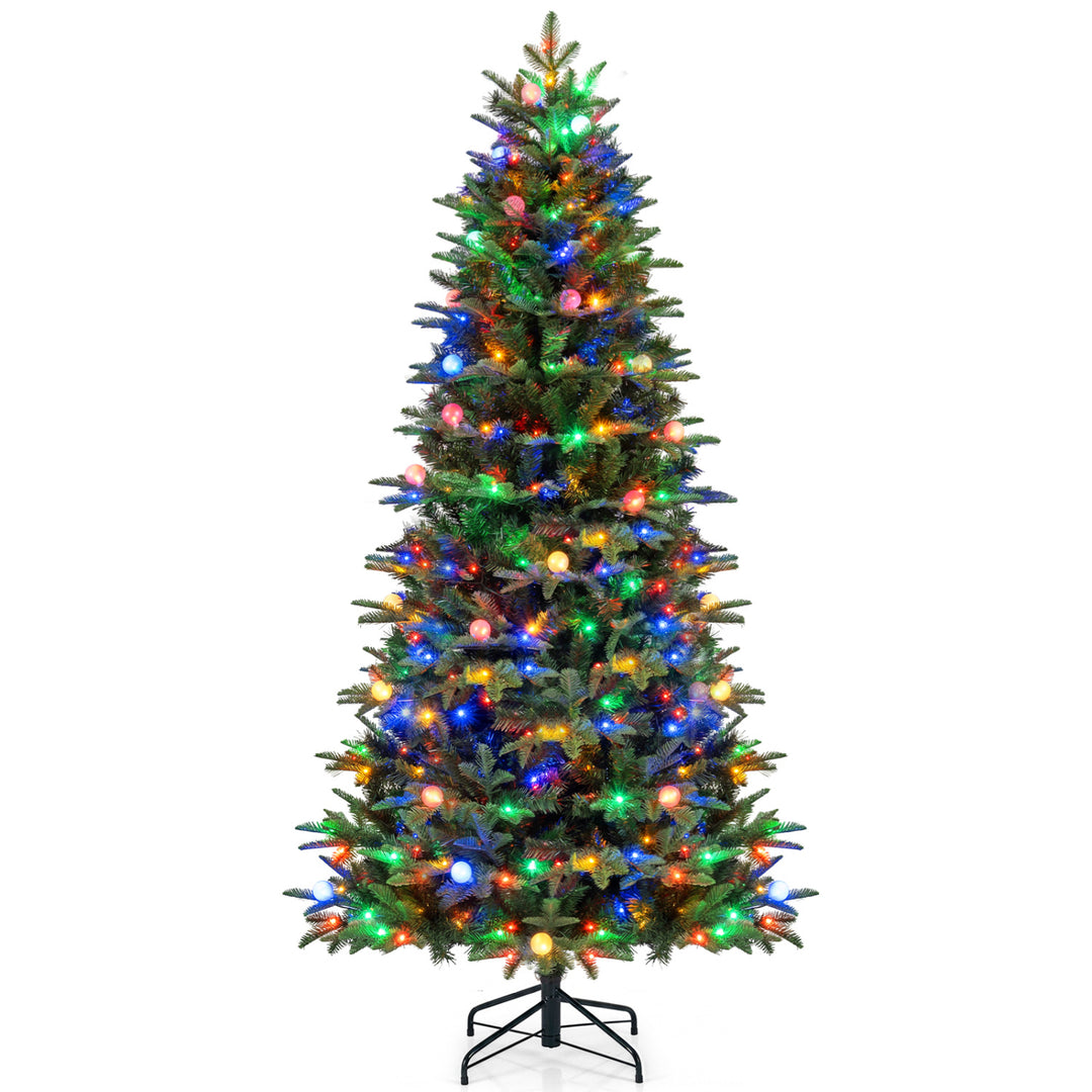 8 FT Pre-Lit Artificial Christmas Tree with Globe LED Lights