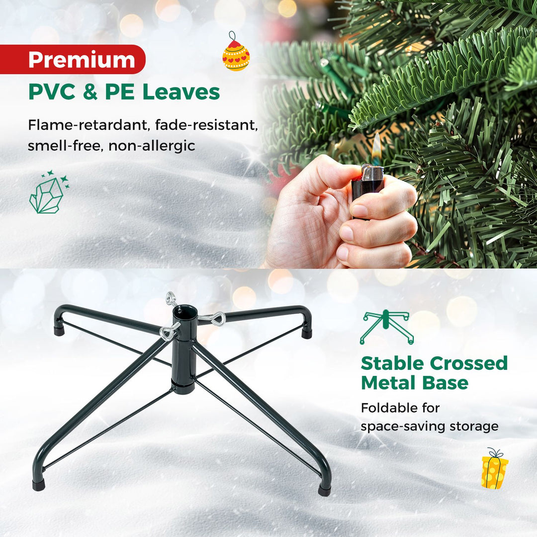 6 FT Pre-Lit Artificial Christmas Tree with 3 Gift Boxes and 780 Lush Branch Tips