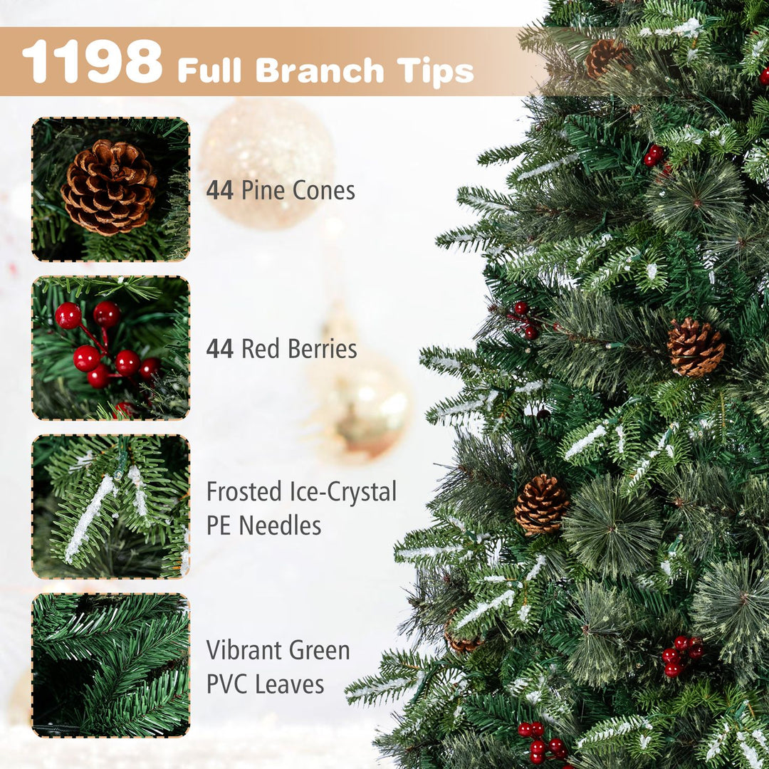 6 FT Pre-Lit Artificial Christmas Tree with Dual-Color LED Lights and 9 Modes