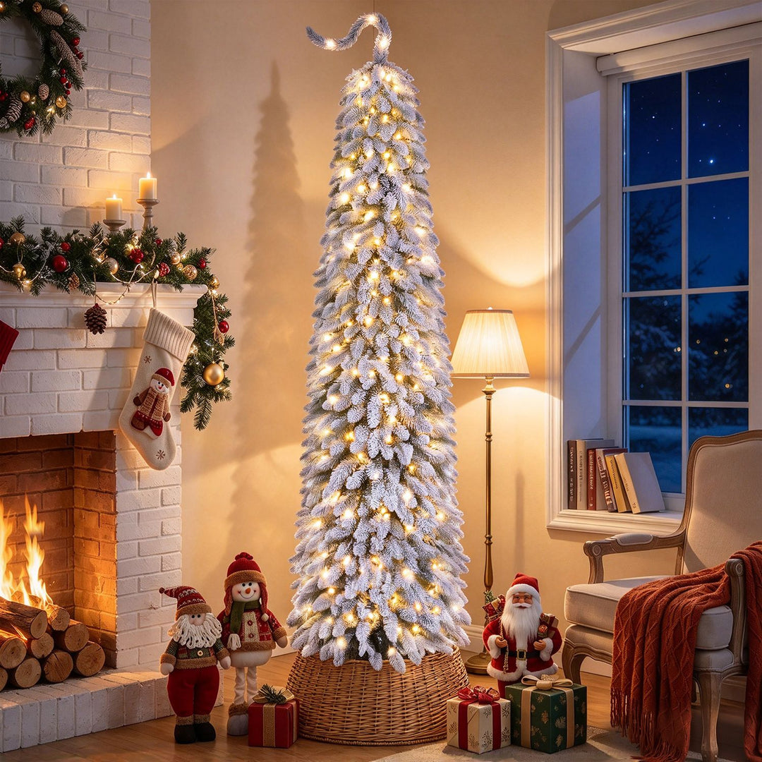 5 FT Pre-Lit Artificial Christmas Tree with Bendable Top and 110 Warm White LED Lights