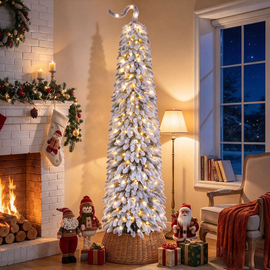5 FT Pre-Lit Artificial Christmas Tree with Bendable Top and 110 Warm White LED Lights