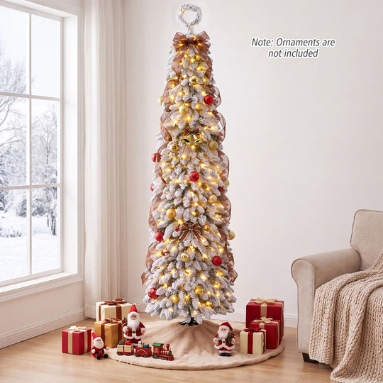 5 FT Pre-Lit Artificial Christmas Tree with Bendable Top and 110 Warm White LED Lights