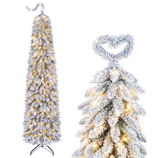 5 FT Pre-Lit Artificial Christmas Tree with Bendable Top and 110 Warm White LED Lights